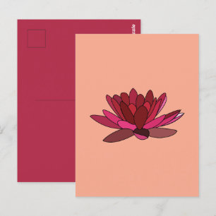Red Pink Water Lily Postcard
