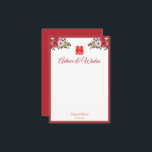 Red pink watercolor floral Chinese wedding Advice Card<br><div class="desc">Realise your dream wedding with an oriental touch! You can customise the design by adding your names and wedding date etc. You are also welcome to reach out to me for any special design which is uniquely for you. Double happiness symbol and red decorations are the must have items for...</div>