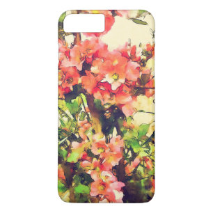 Red Pink Watercolor Floral Pattern 1 iPhone 8 Plus/7 Plus Case