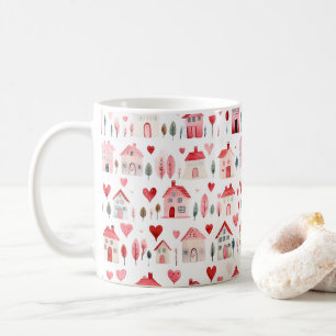 Red Pink Watercolor Housewarming  Coffee Mug