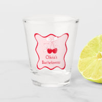 Red Pink Wavy Bow Cherry On Top Bachelorette