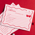 Red Pink Wavy Valentines Advice for the bride Card<br><div class="desc">Celebrate love with our Personalised Red and Pink Wavy Advice for the Bride Card, perfect for valentines bridal shower ideas and a charming valentines bridal shower theme. Ideal for a kiss the miss goodbye or cherry on top bridal shower theme, this design complements a red and pink wedding theme or...</div>