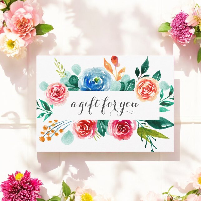 Red Pink White Floral Business Gift Certificate  (Creator Uploaded)