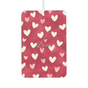 Red Pink White Hearts Car Air Freshener