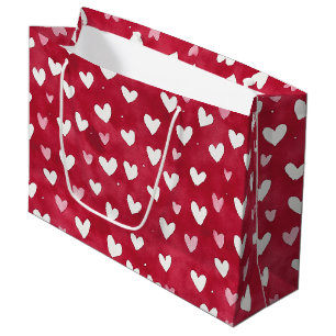 Red Pink White Hearts Valentine's Day Large Gift Bag