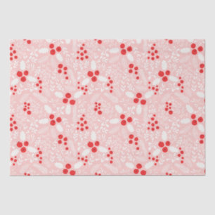 Red Pink White Holly Berries Mistletoe Christmas Tissue Paper