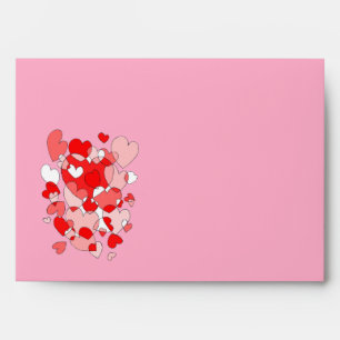 Red Pink White Wedding Hearts Love Valentines Envelope
