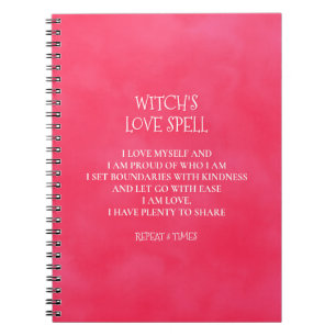 Red Pink Witch's Love Spell Book