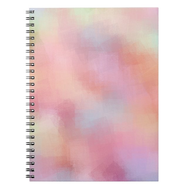 Red Pink Yellow Blue Purple Green Pastel Colours Notebook (Front)