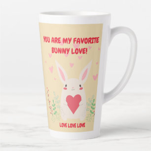 Red Pink You Are My Bunny Love Valentine's Latte Mug