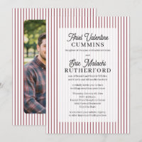 Red Pinstripe Rustic Groom's Parents Remarried