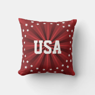 Red Pinwheel with White Stars Cushion