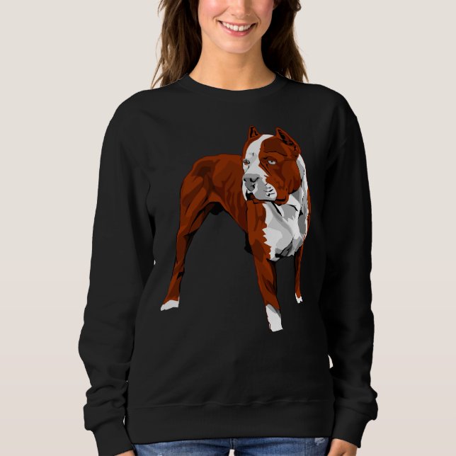 Red Pitbull Vector Sweatshirt (Front)