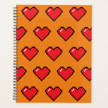 Red Pixel Heart Pattern