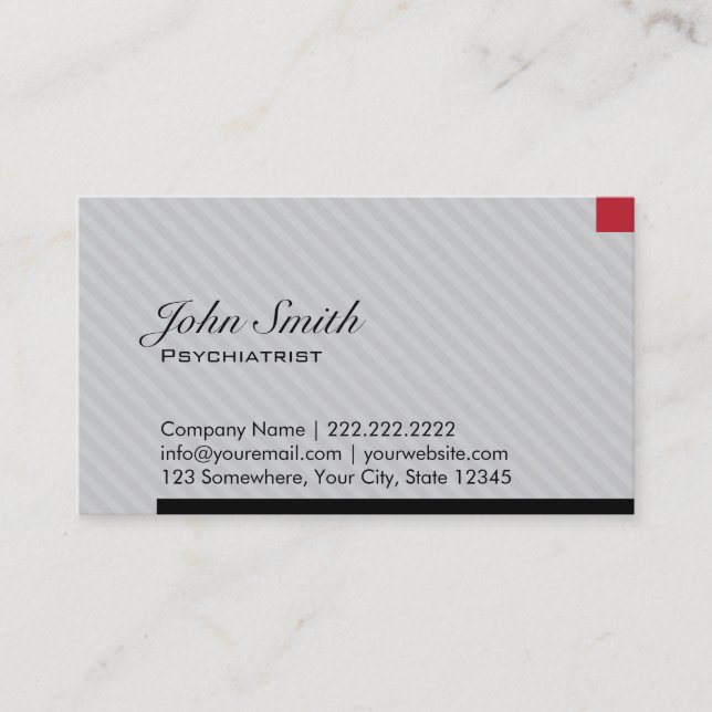 Red Pixel Psychiatrist Business Card (Front)