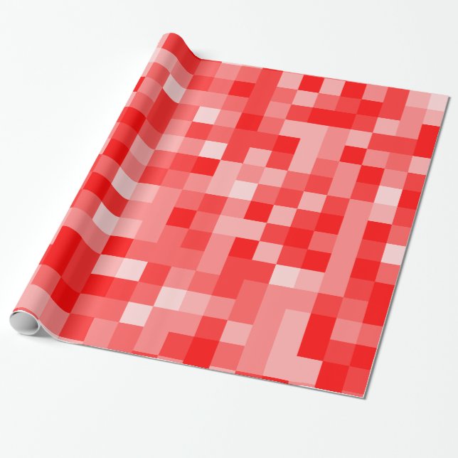 Red Pixels Wrapping Paper (Unrolled)
