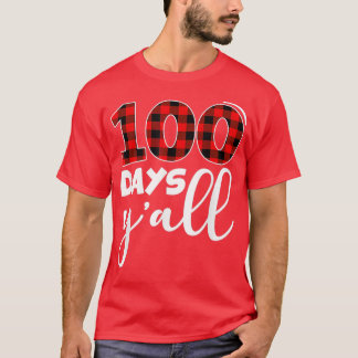 Red Plaid 100 Days Yx27all Funny 100th Day Of Scho T-Shirt