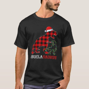 Red Plaid Abuela Dinosaur T-Shirt