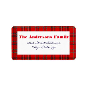 Red Plaid - Address Label