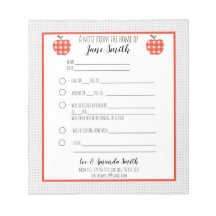 Red Plaid Apple School Note Excuse