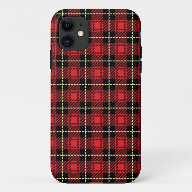 Red Plaid Background Case-Mate iPhone Case (Back)