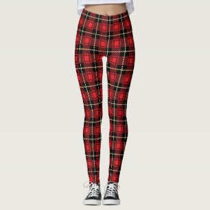 Red Plaid Background Leggings