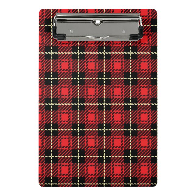 Red Plaid Background Mini Clipboard (Front)