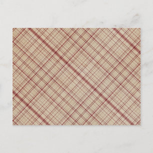 Red Plaid Background Postcard