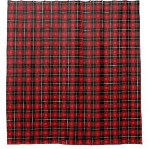 Red Plaid Background Shower Curtain