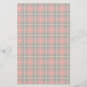 Red Plaid Background Stationery