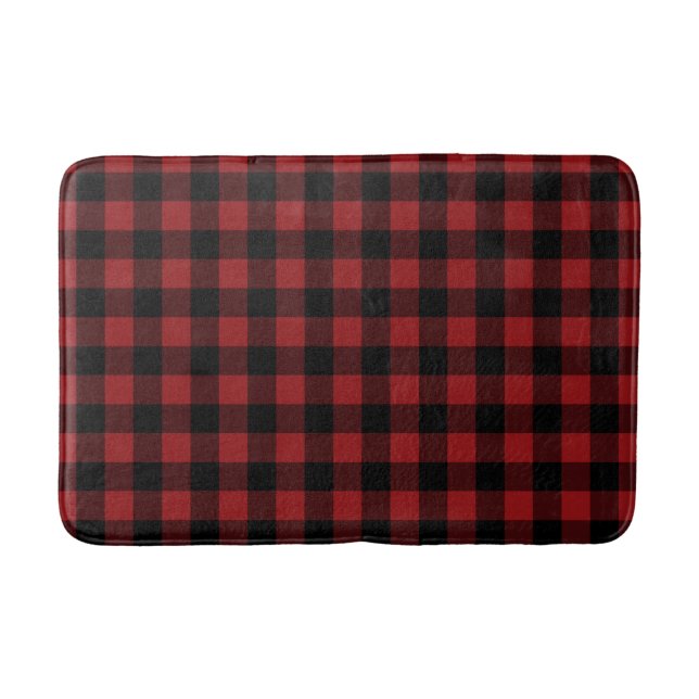 Red Plaid Bath Mat (Front)