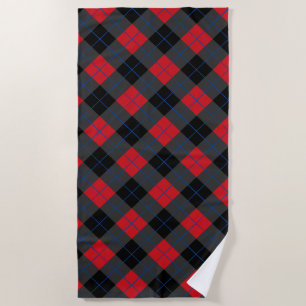 Red Plaid Beach Towel