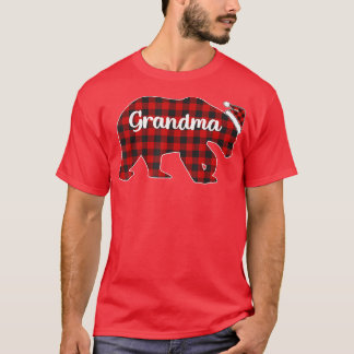Red Plaid Bear Christmas Pajama Grandma Matching F T-Shirt