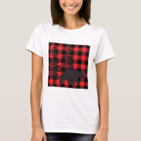 Red Plaid Black Bear Pattern