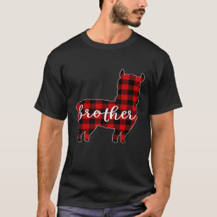 Red Plaid Brother Llama Matching Pajama Family Buf T-Shirt