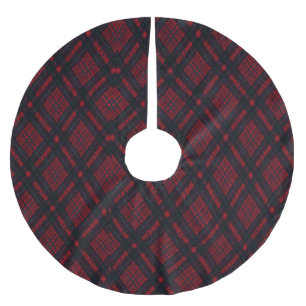 Red Plaid Brushed Polyester Tree Skirt