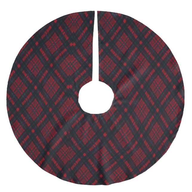 Red Plaid Brushed Polyester Tree Skirt (Front)