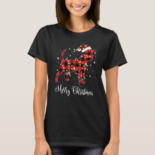 Red Plaid Buffalo Beagle Dog Merry Christmas Pajam T-Shirt