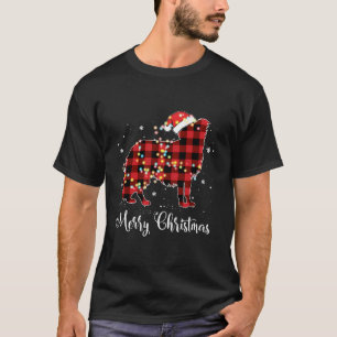 Red Plaid Buffalo Border Collie Merry Christmas Pa T-Shirt