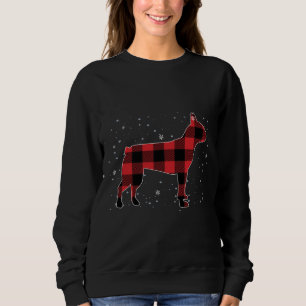 Red Plaid Buffalo Boston Terrier Christmas Pyjamas Sweatshirt