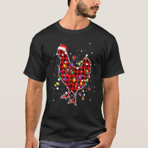 Red Plaid Buffalo Chicken Christmas Pyjamas Family T-Shirt