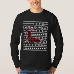 Red Plaid Buffalo Dachshund Dog Christmas T-Shirt