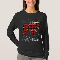 Red Plaid Buffalo English Bulldog Merry Christmas