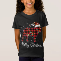 Red Plaid Buffalo French Bulldog Merry Christmas P