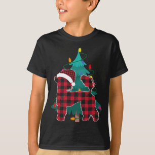 Red Plaid Buffalo Great Poodle Matching Christmas T-Shirt