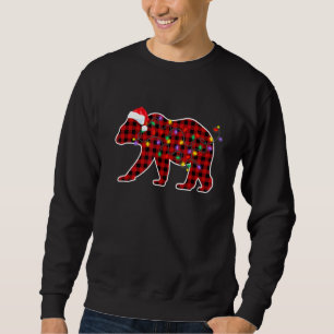 Red Plaid Buffalo Polar Bear Christmas Pyjamas Xma Sweatshirt