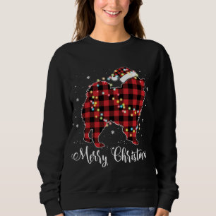 Red Plaid Buffalo Pomeranian Merry Christmas Pajam Sweatshirt