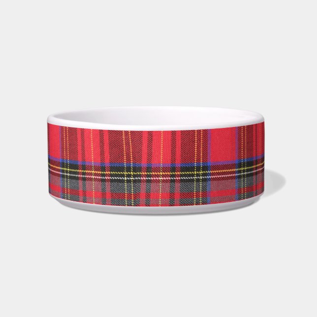 Red Plaid Cat or Dog Bowl (Front)