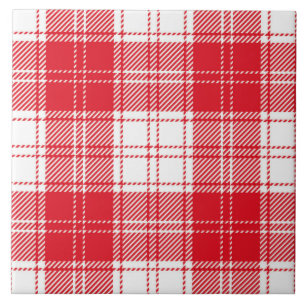 Red Plaid Ceramic Tile