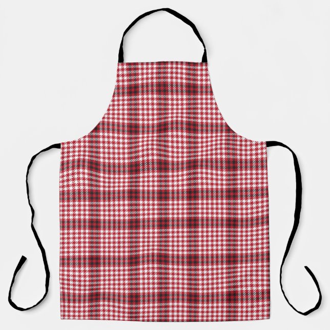 Red Plaid Chequered Tartan Texture Apron (Front)